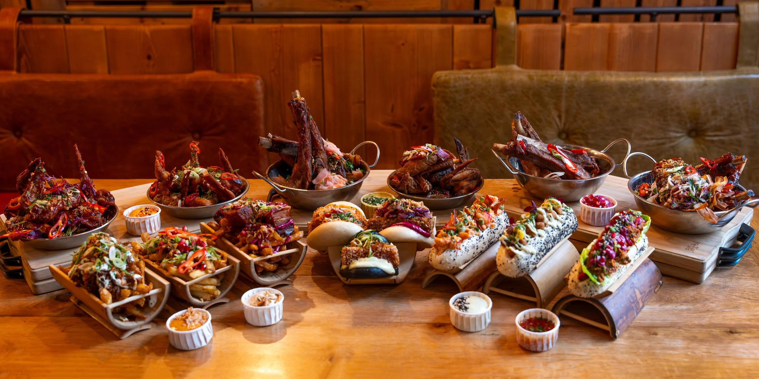 A selection of bao buns, ribs and wings from BaoBros23 in Marsden, West Yorkshire.