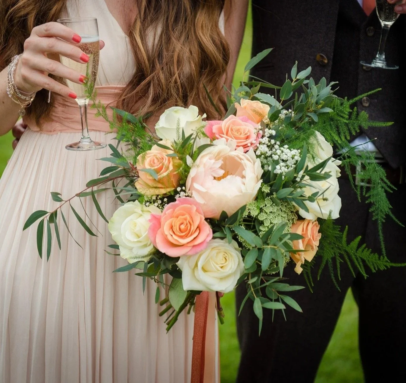 A bridal bouquet created by Lily Blossom Florist, Marsden, West Yorkshire.