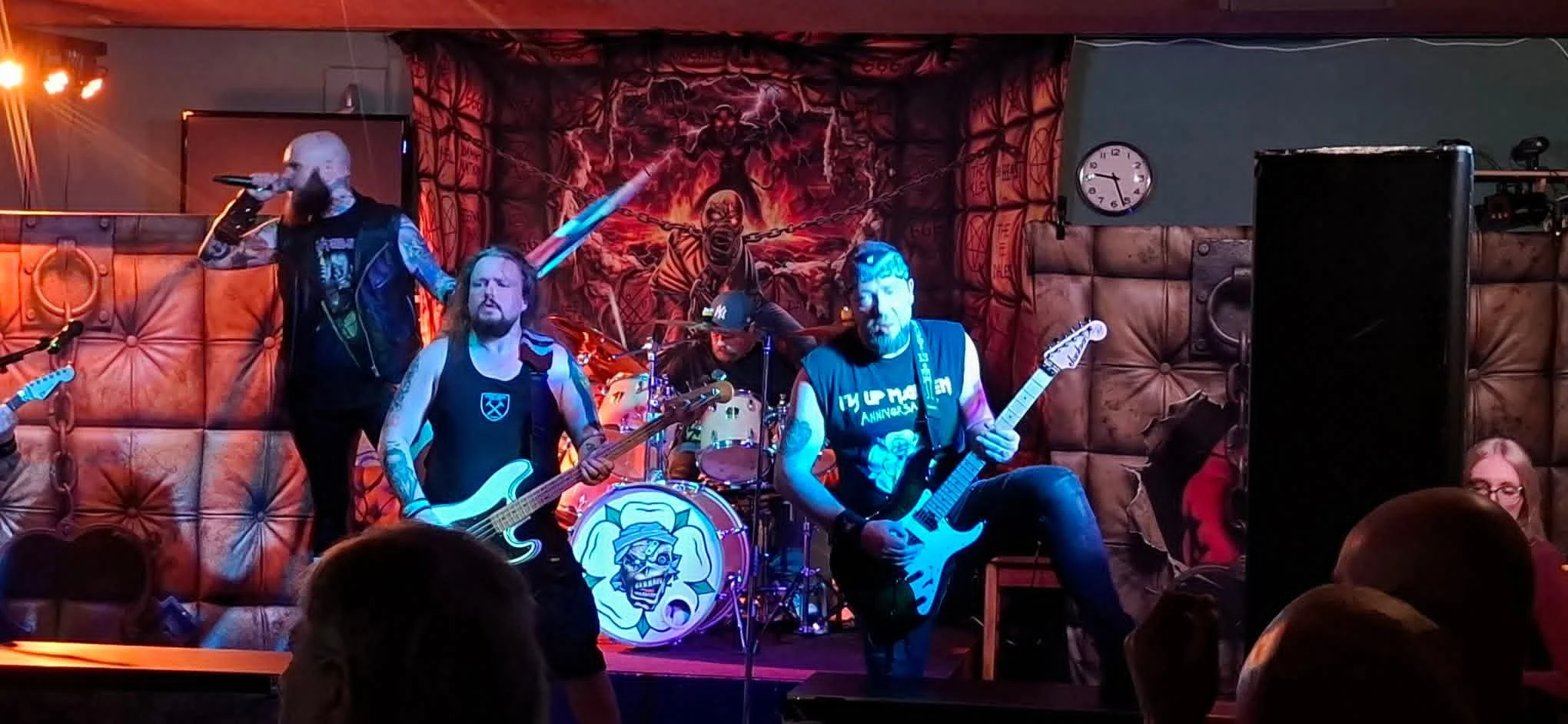 A band playing in the Marsden Liberal Club, West Yorkshire.