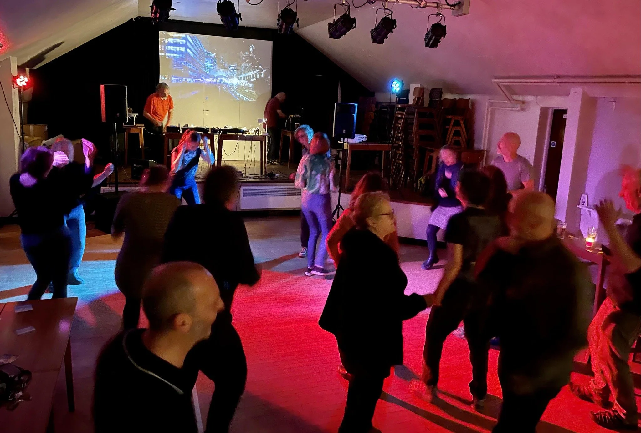 People dancing at a Marsden No.1 Sound gig at the Marsden Royal British Legion, West Yorkshire.