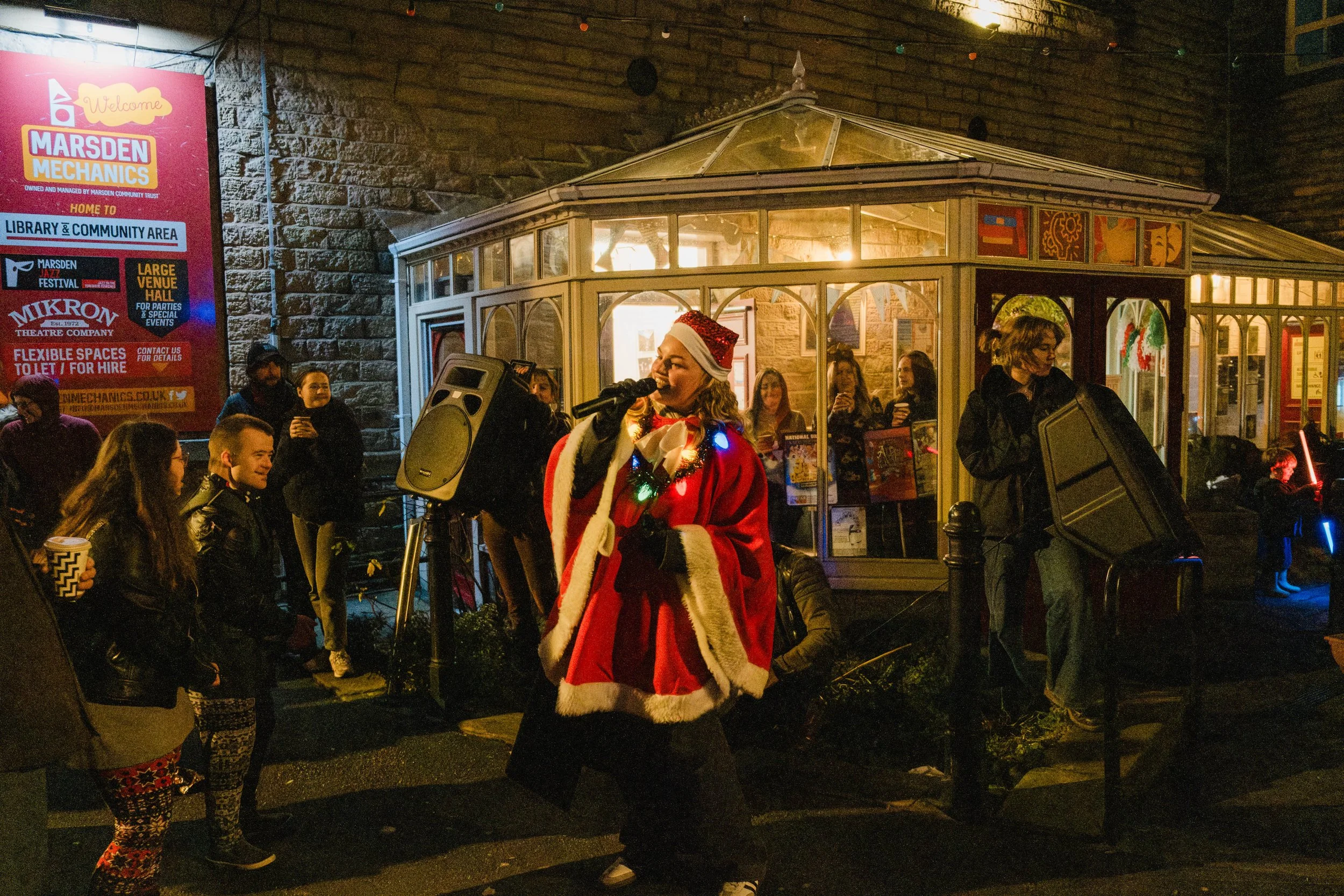 The Christmas Lights switch-on in Marsden, West Yorkshire.