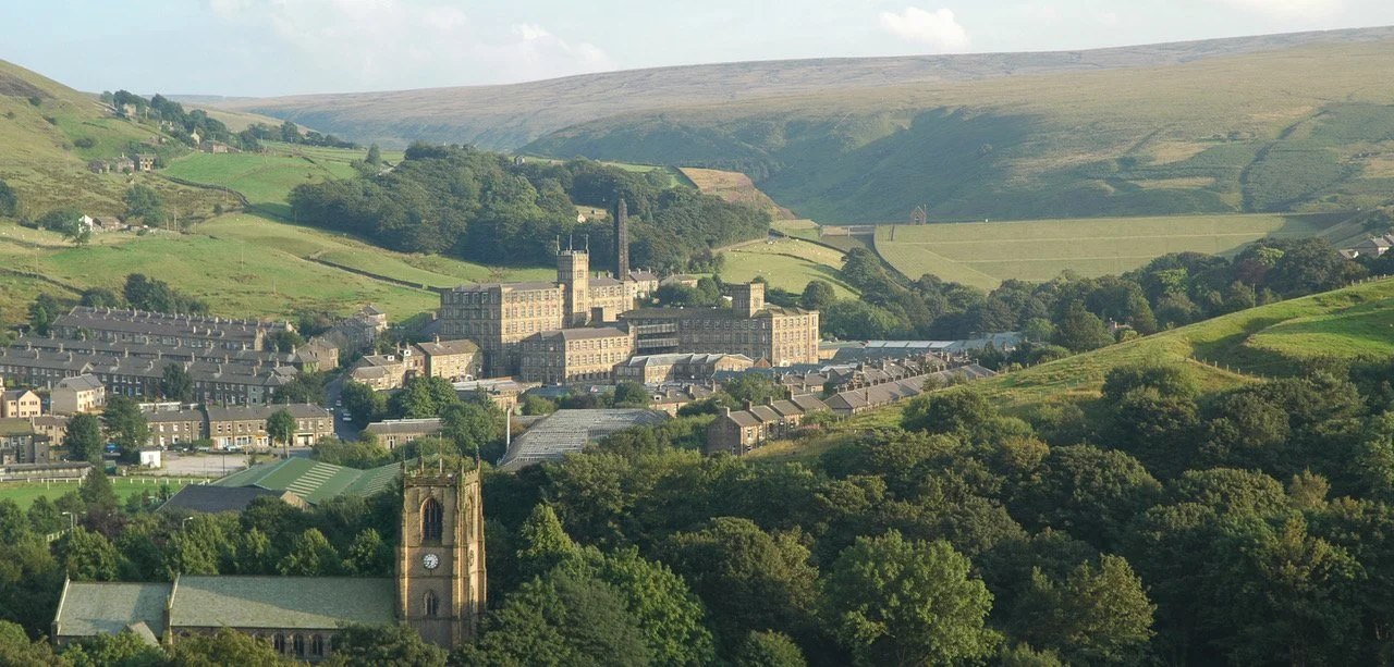 The view of Bank Bottom Mill and Wessenden Valley in Marsden, West Yorkshire.
