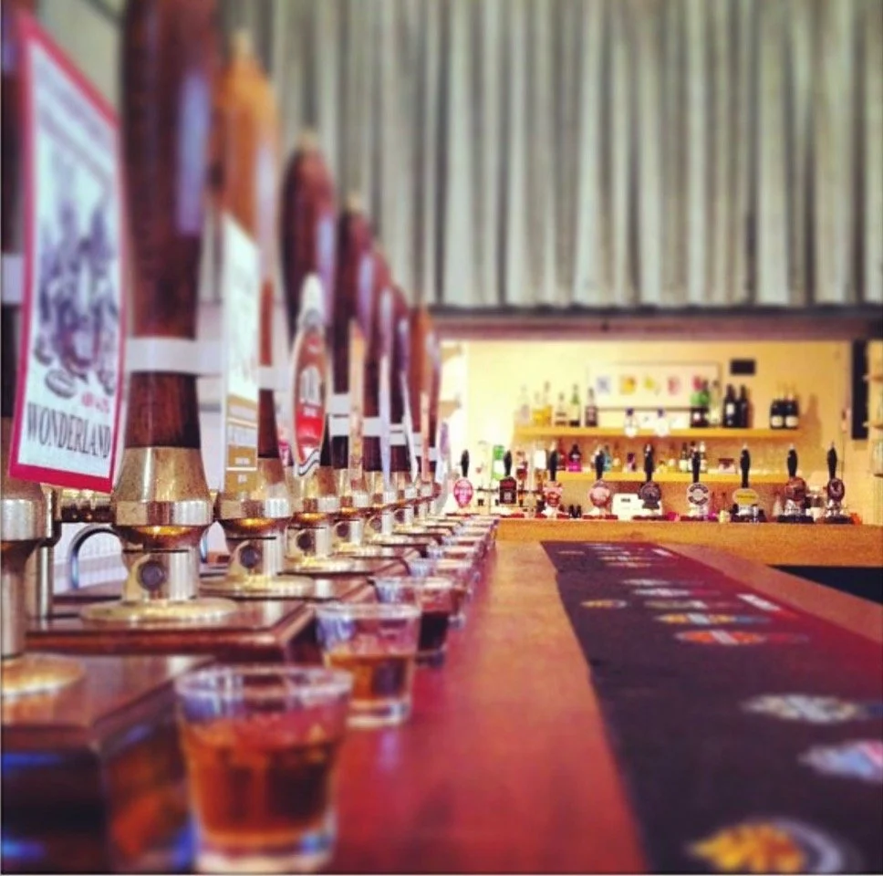 A selection of the beers on offer at the Pennine Beer Festival in Marsden, West Yorkshire.