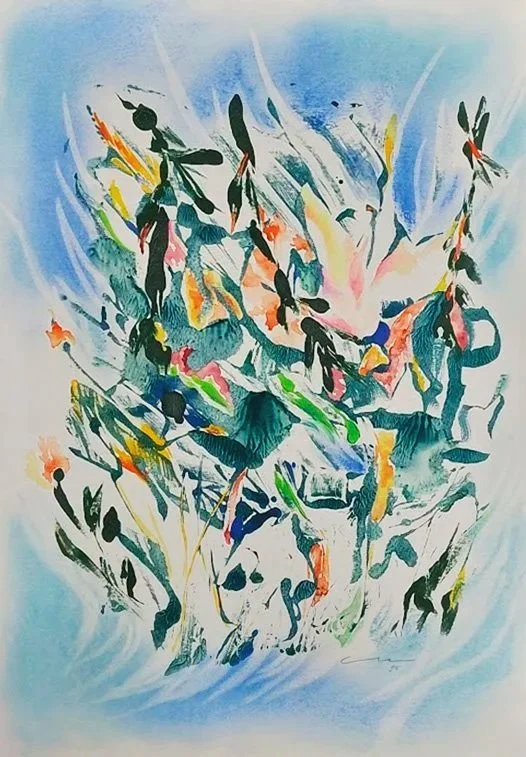 "Série Amazônia Secreta". Desenho 4. Técnica mista sobre papel, 59,5 x 42 cm, 2025. Cláudia Matoos.