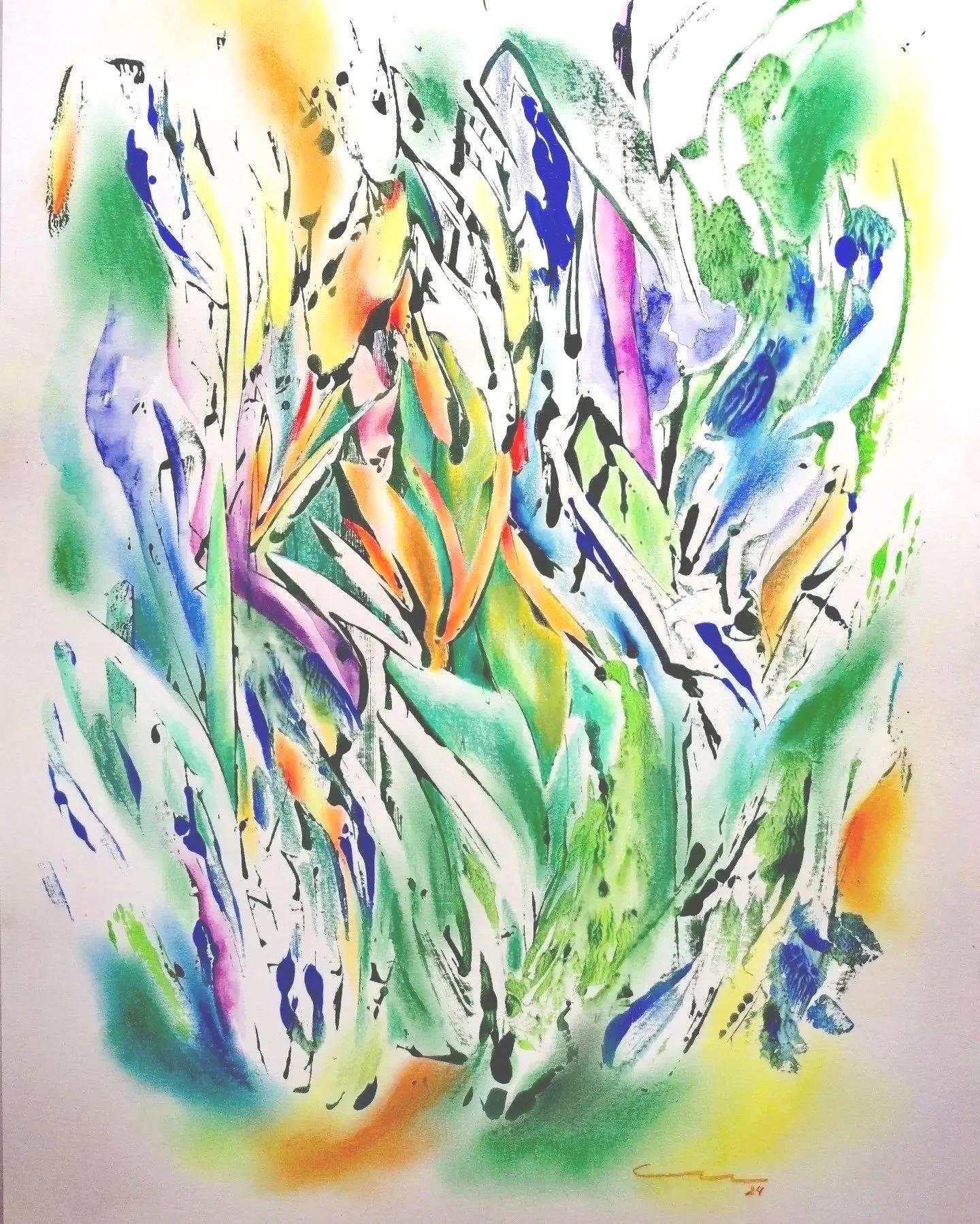 "Série Amazônia Secreta". Desenho 5. Técnica mista sobre papel, 59,5 x 42 cm, 2025. Cláudia Matoos.