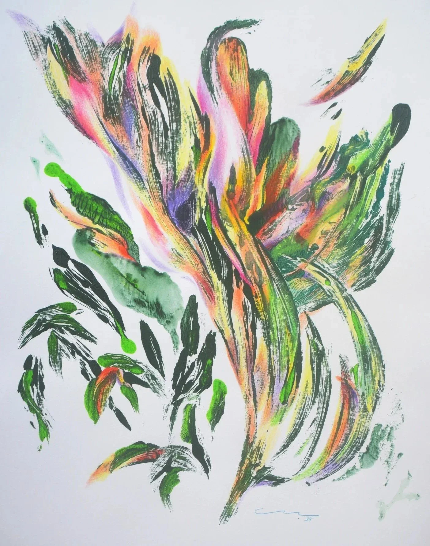 "Série Amazônia Secreta". Desenho 3. Técnica mista sobre papel, 59,5 x 42 cm, 2025. Cláudia Matoos.