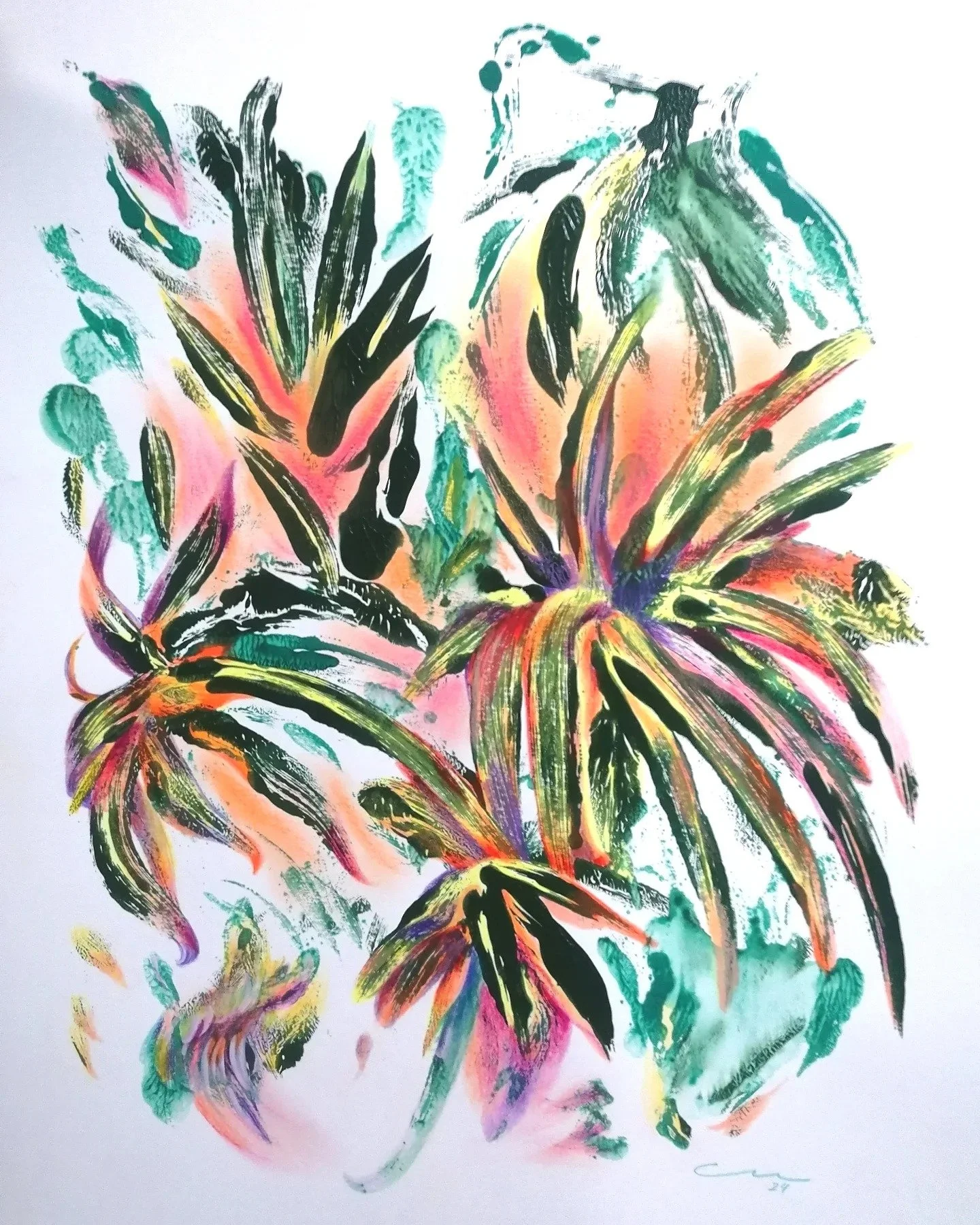 "Série Amazônia Secreta". Desenho 10. Técnica mista sobre papel, 59,5 x 42 cm, 2025. Cláudia Matoos.
