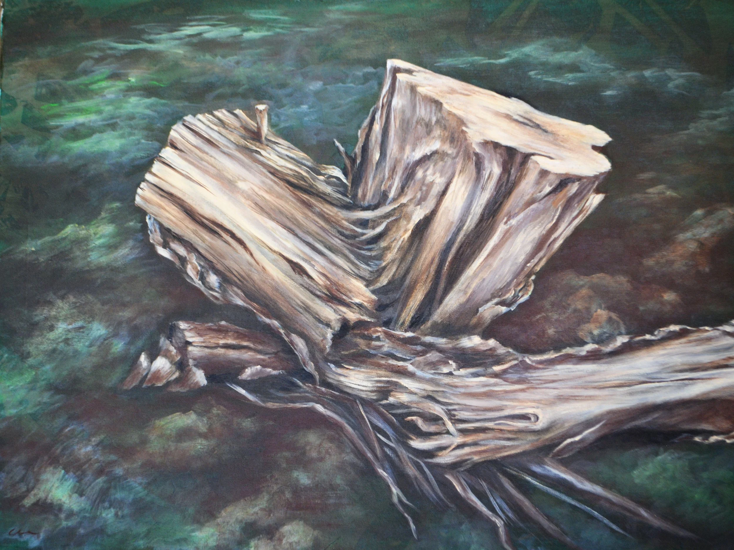 "Silence". Pintura acrílica sobre tela, 60 x 80 cm, 2015. Cláudia Matoos.