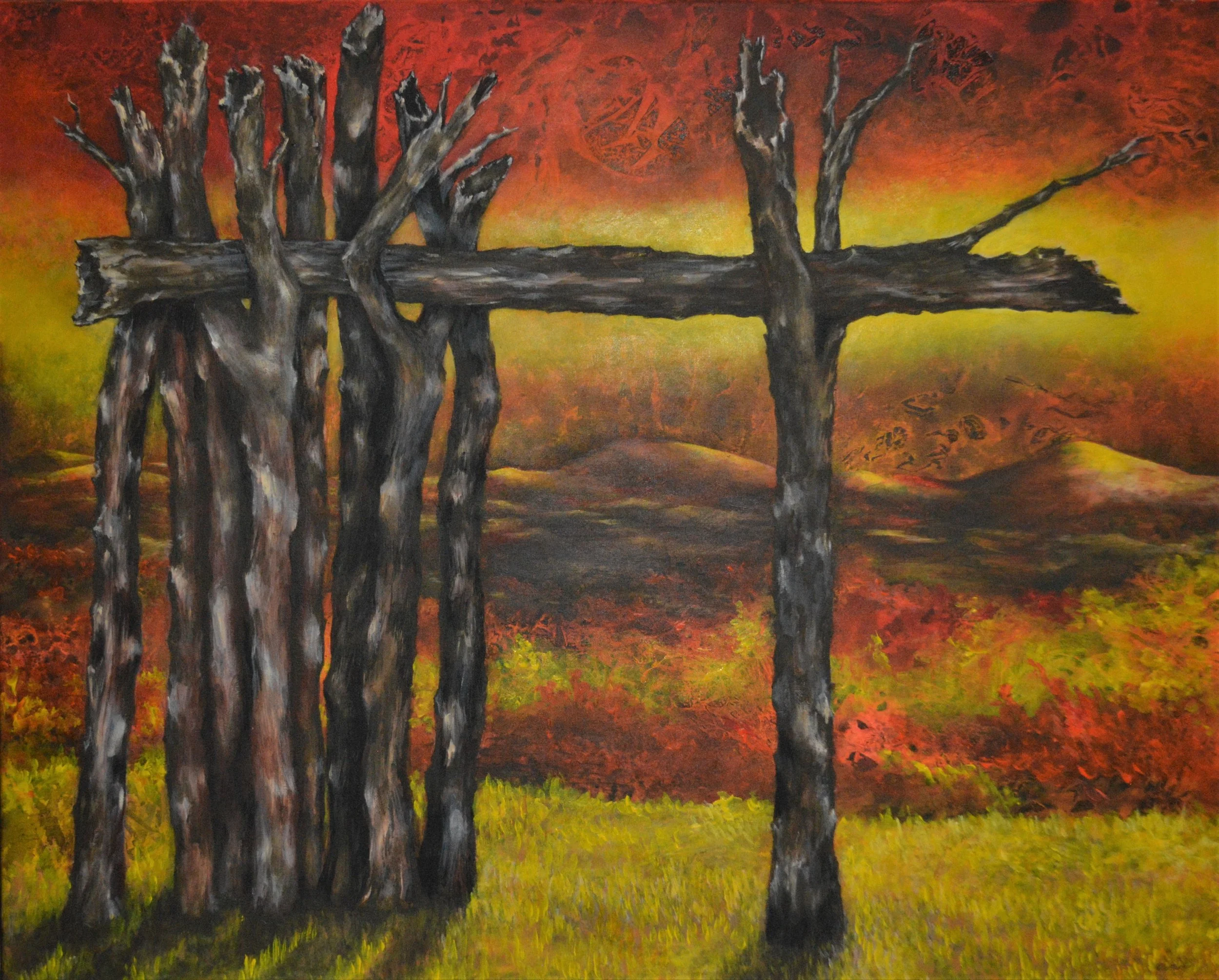 "Memories". Pintura acrílica sobre tela, 80 cm X 100 cm, 2016. Cláudia Matoos.