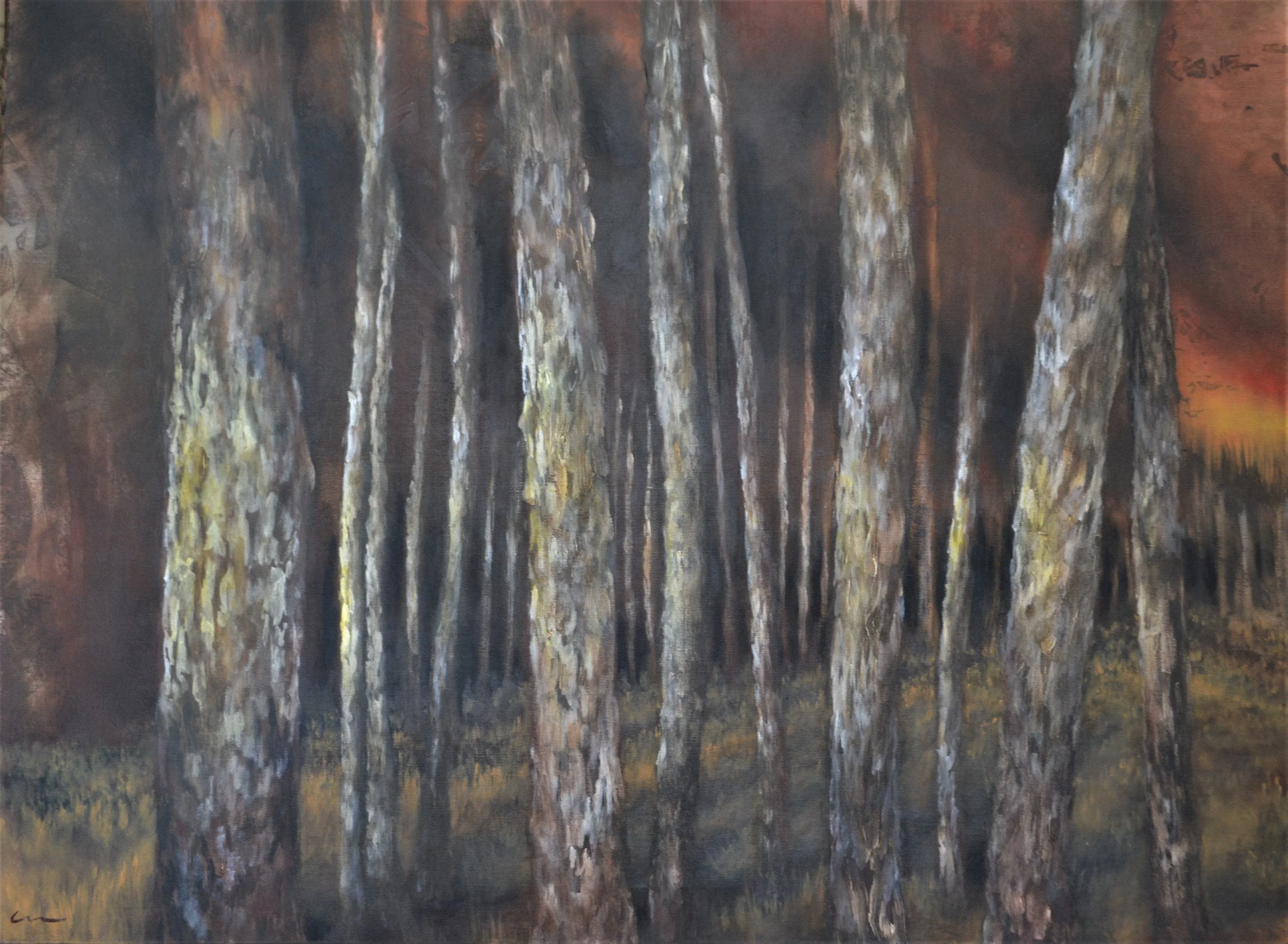 "Pines: the immersion". Pintura acrílica sobre tela, 2015. Cláudia Matoos. 