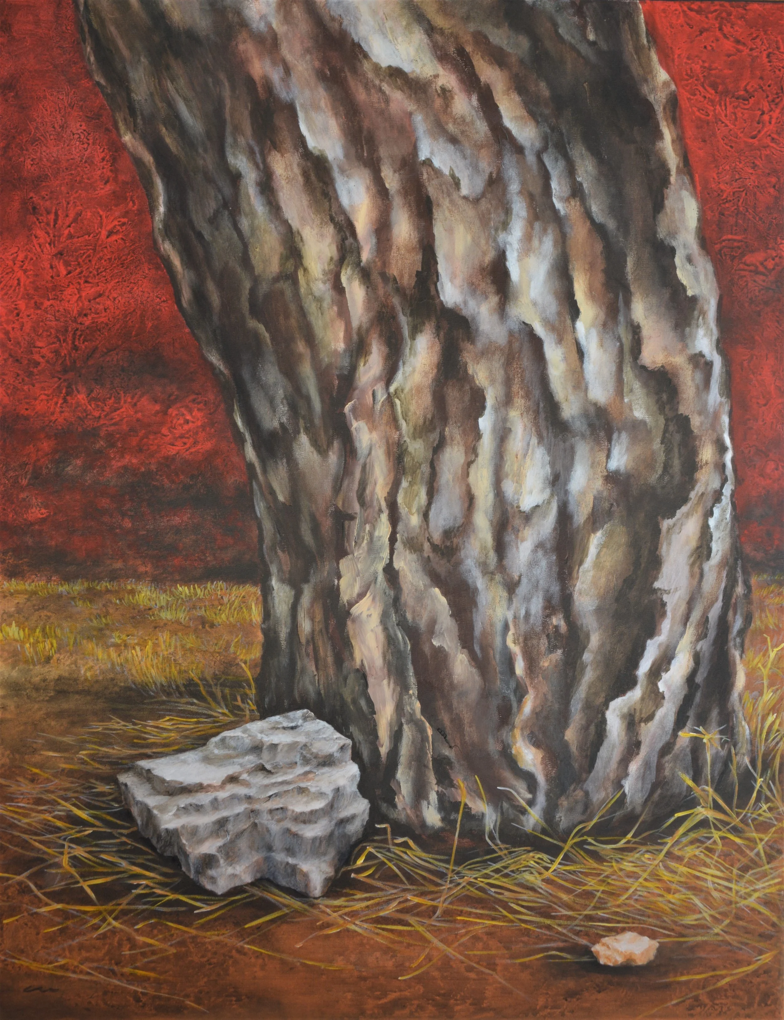 "Dialogue". Pintura acrílica sobre tela, 90 x 70 cm, 2016. Cláudia Matoos. 