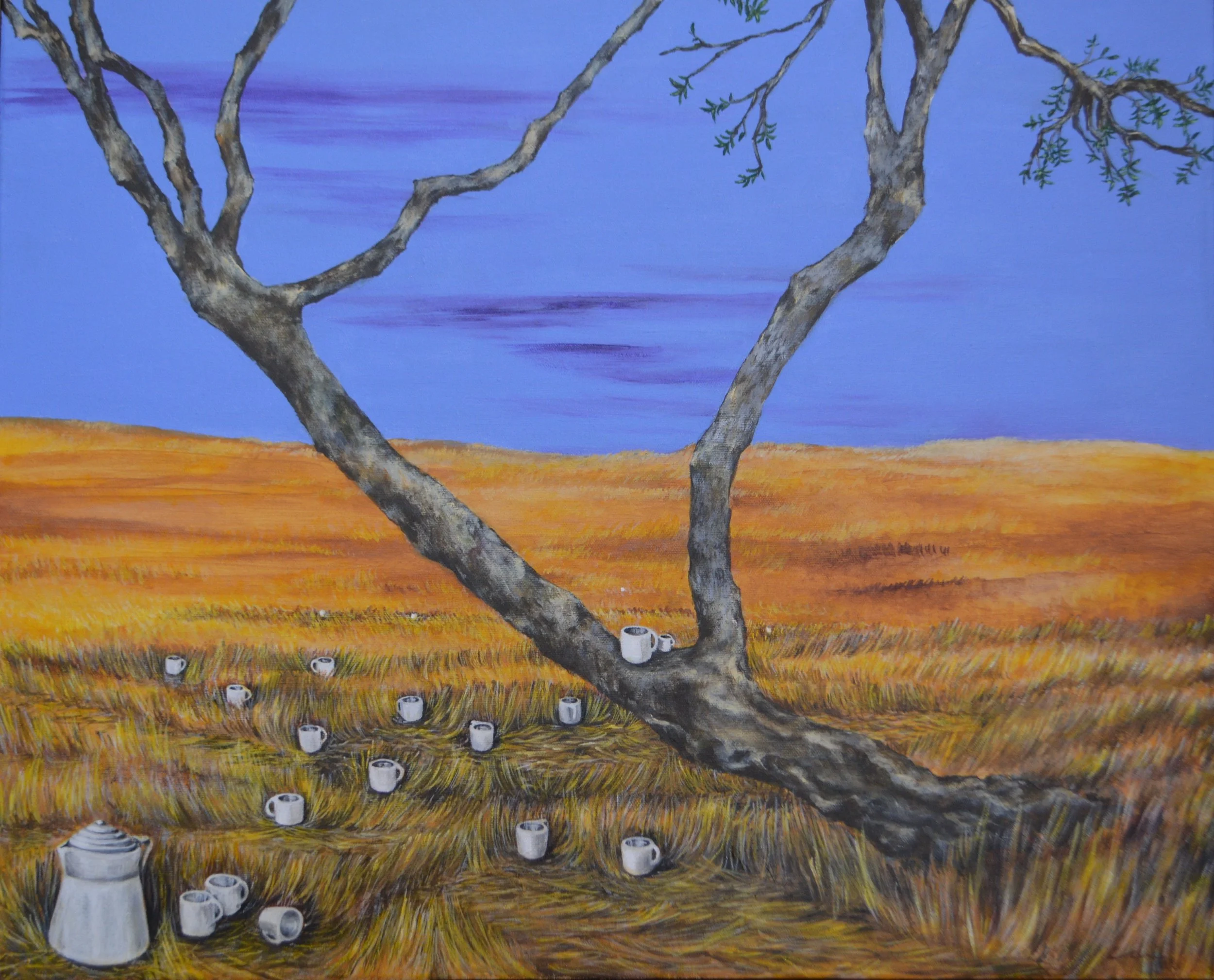 "Past". Pintura acrílica sobre tela, 60 x 80 cm, 2016. Cláudia Matoos.