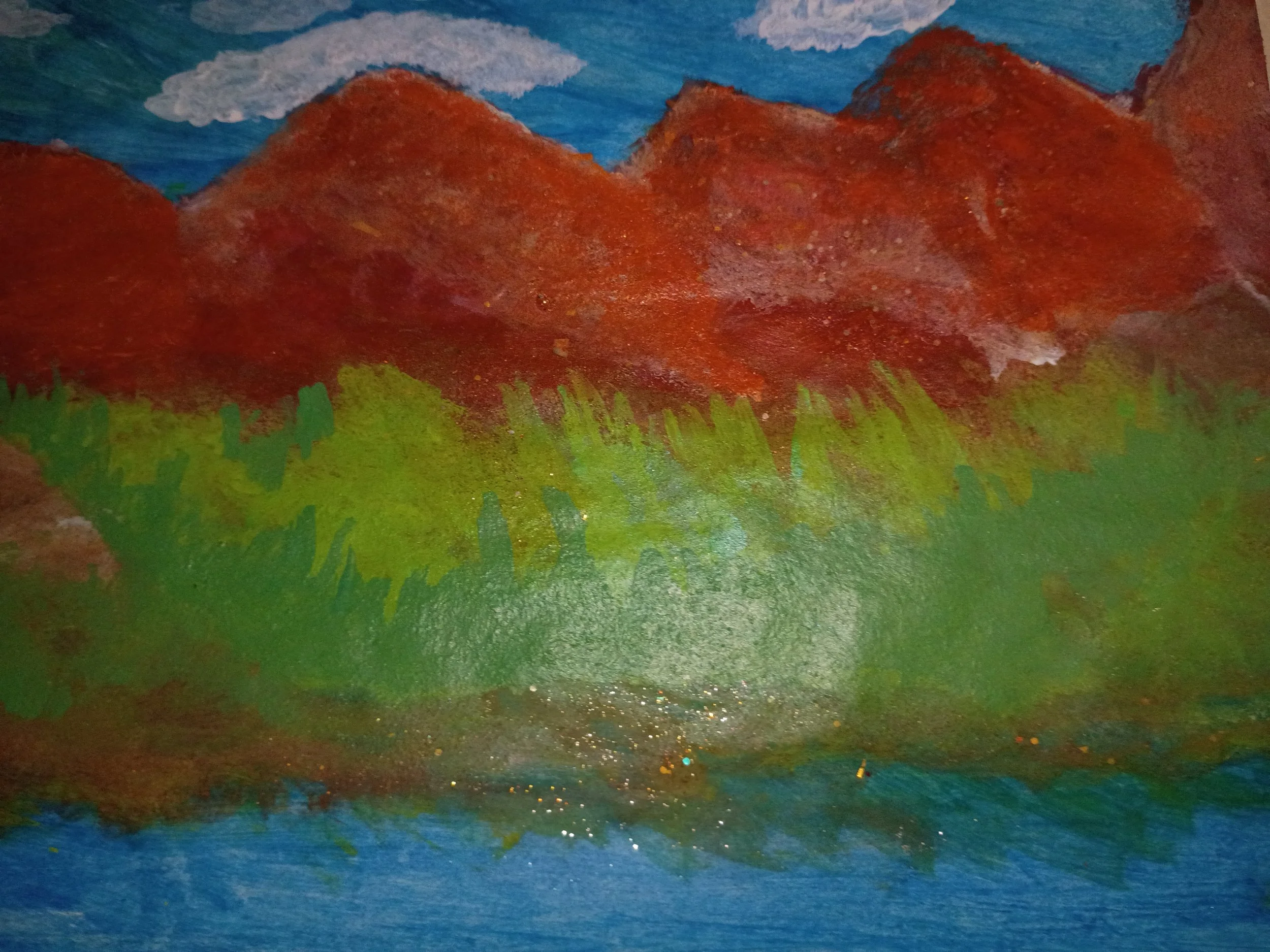 Another day of playing with colors and new paints. I find myself drawing a lot green stuff...