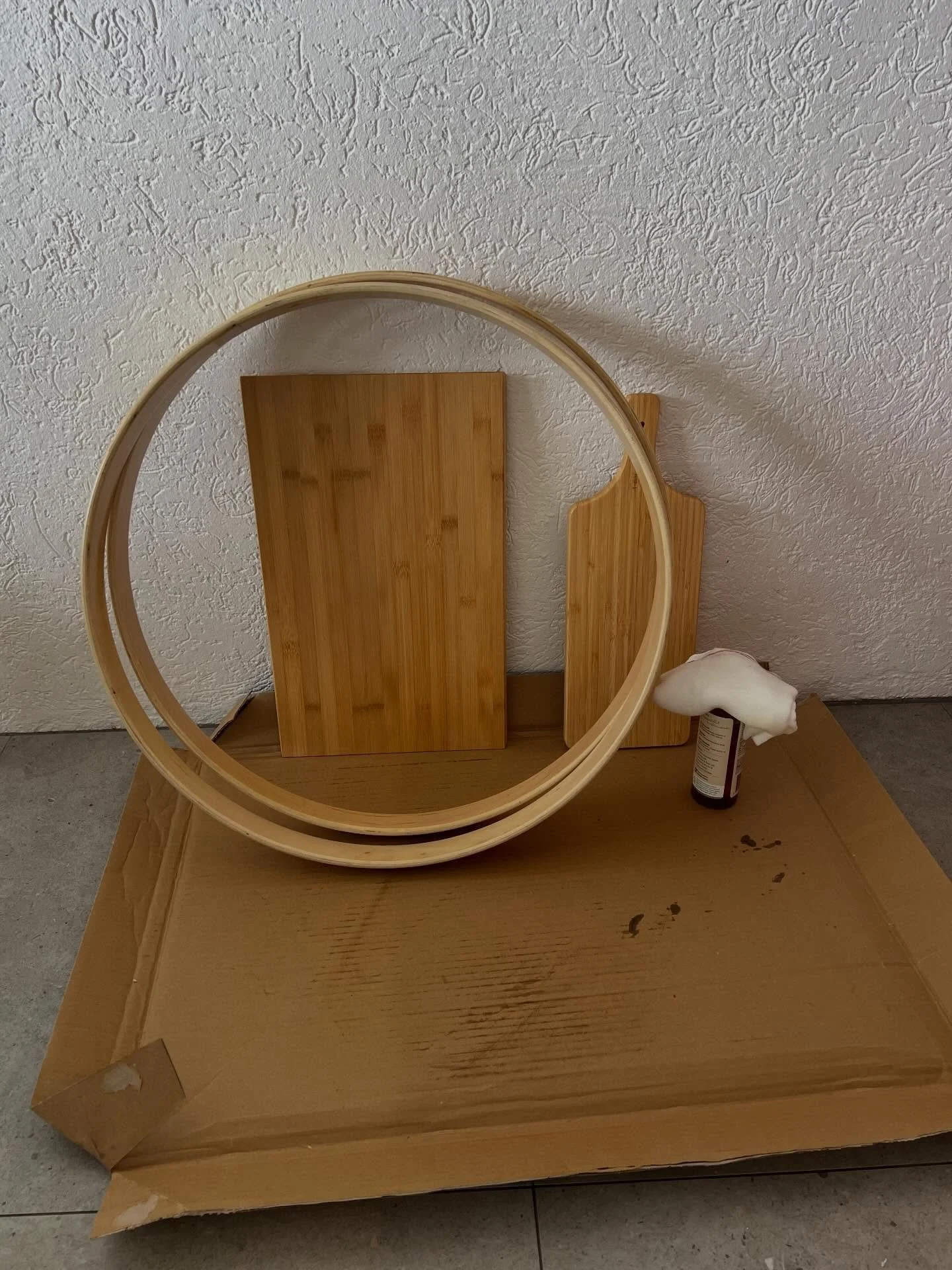 Part of the work today has been oiling timber. A bit of tung oil on cutting boards and bass drum hoops. Versatile stuff this! 

#handyman #handymanbrisbane