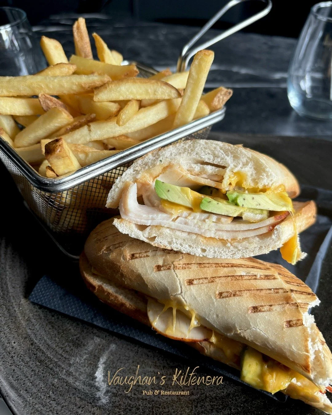 Fresh on the menu 🥪✨ 

Turkey, bacon &amp; avocado grilled panini with fries 🍟