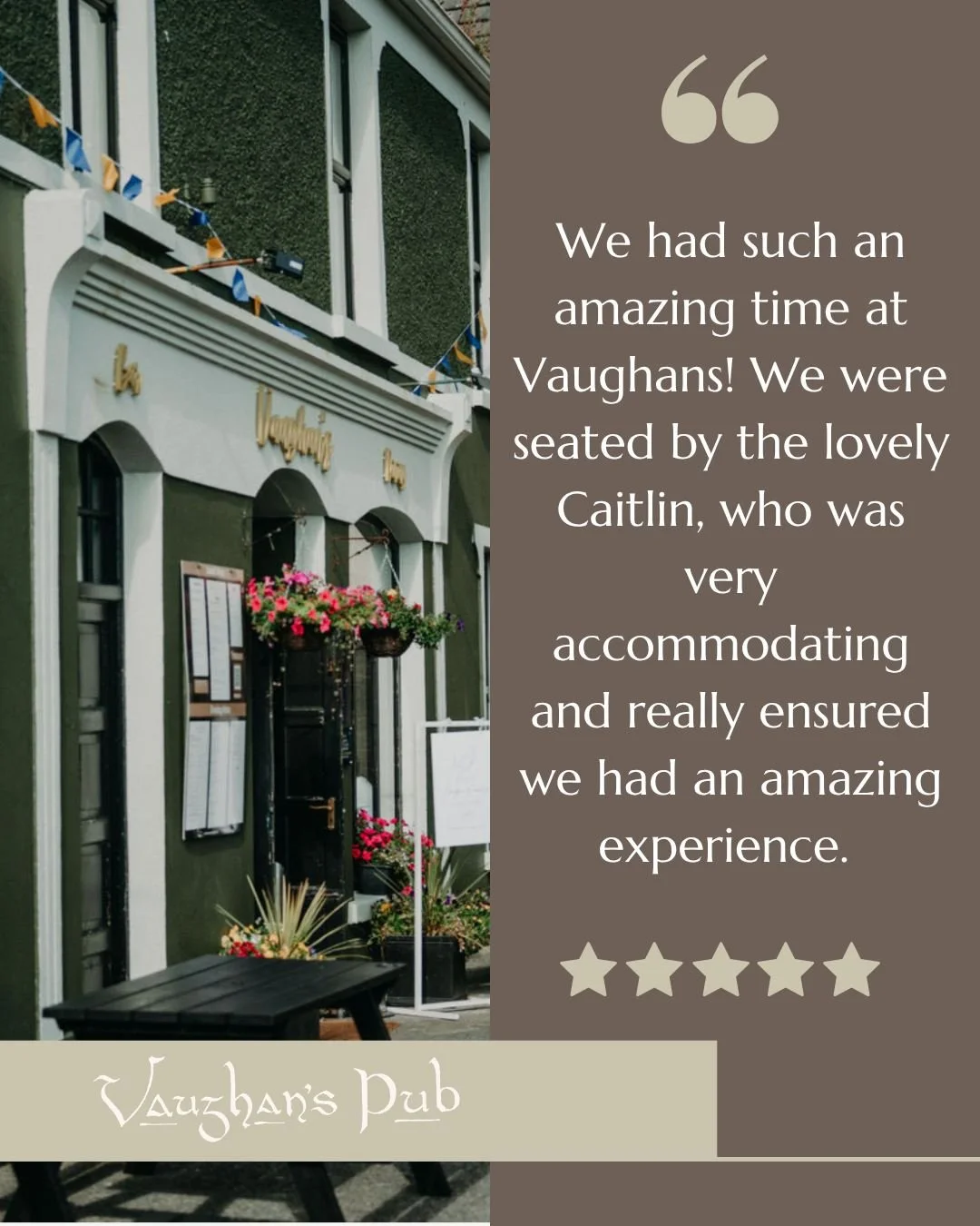 Grateful for this 5 star review!🌟

Join us daily from 12 noon with food service from 12:30pm, we would love to have you!🙌🏼