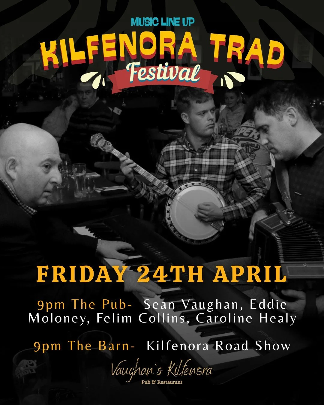 Friday night of the 2026 Kilfenora Trad Festival!🎶🪗

We have got live music in the pub &amp; barn from 9pm 🎻 We are serving food 12:30pm - 9pm and drinks till late😉🍸