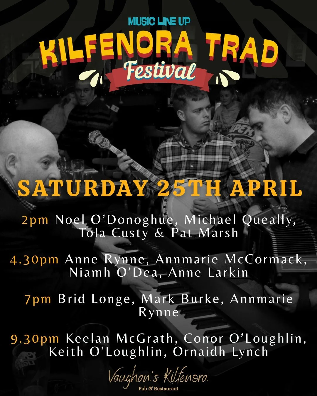 Saturday of the 2026 Kilfenora Trad festival!🎻🪗

We have got live music all day long from 2pm🎶👀 A day not to be missed😉