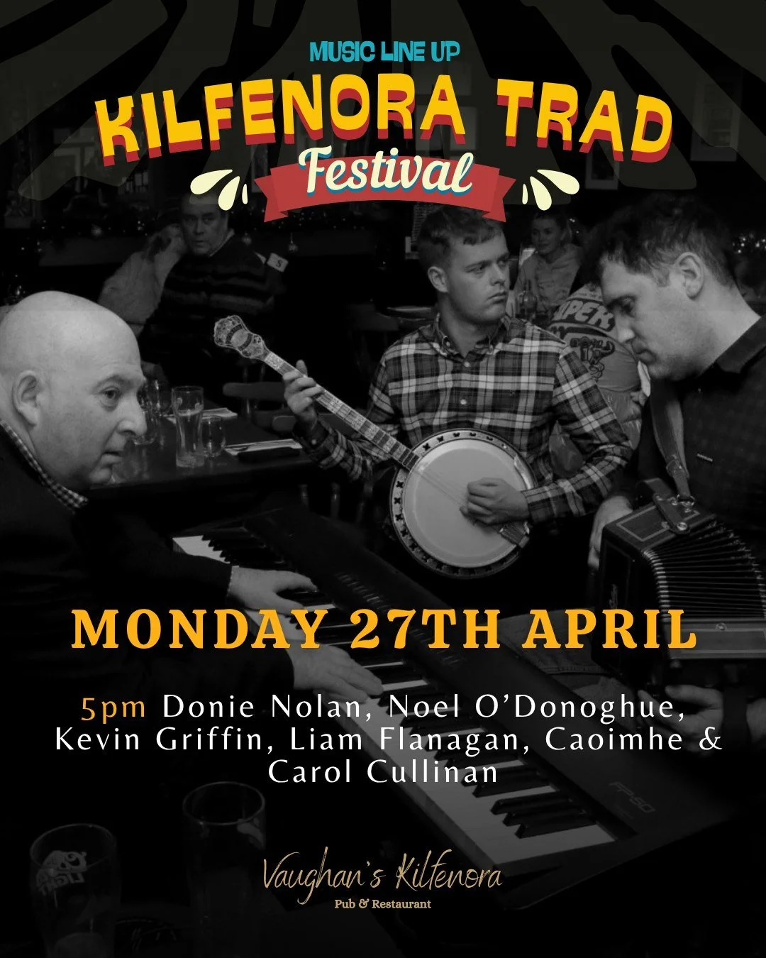 Monday the final day of the 2026 Kilfenora Trad Festival!🪗🎻

Join us this evening for a live gig at 5pm to close out a great weekend!