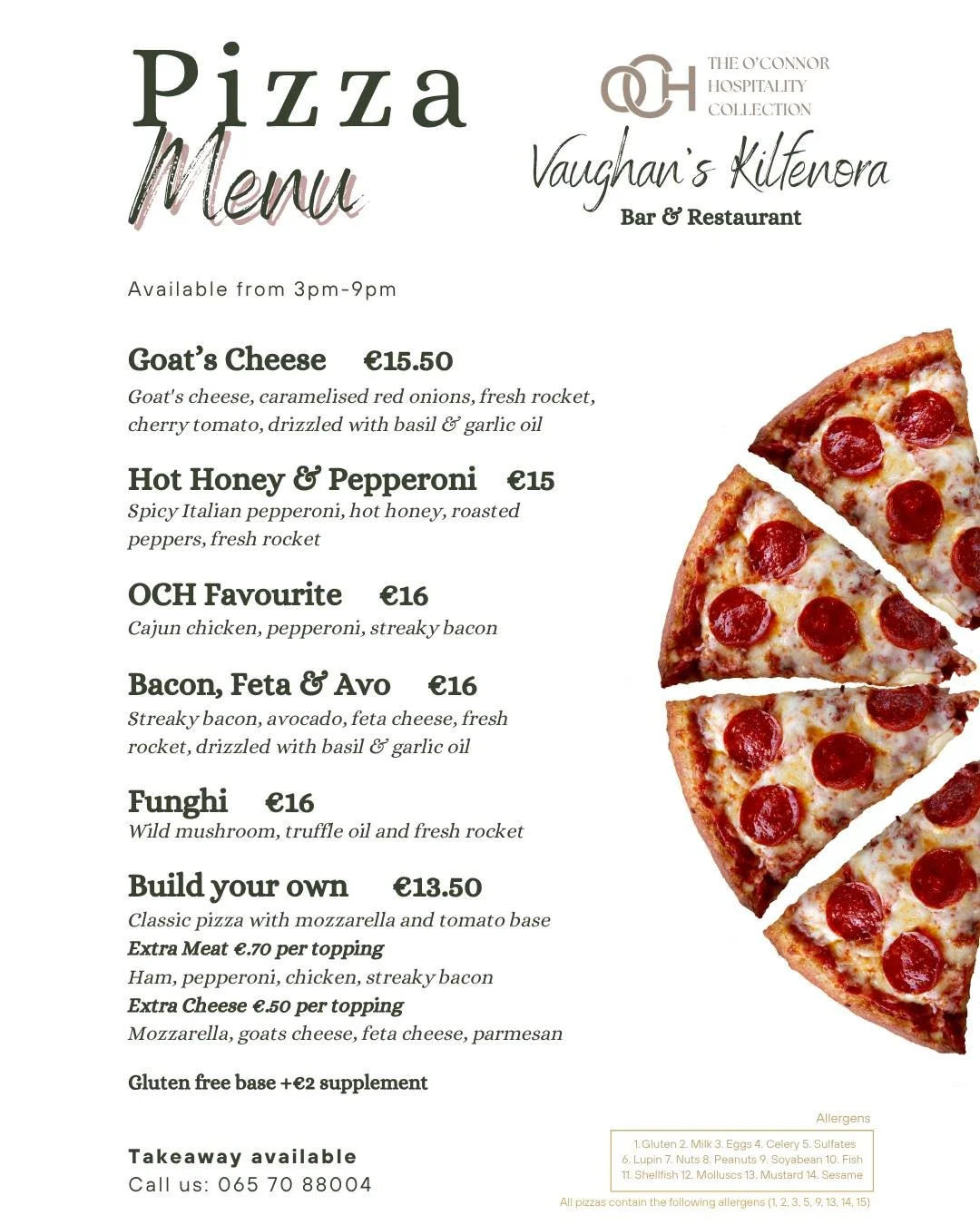 From 3pm today, you can enjoy our brand new pizza menu served fresh every day at Vaughan&rsquo;s Kilfenora 🙌 Whether you&rsquo;re calling in for a casual bite, meeting friends for drinks, or looking for the perfect weekend treat, we&rsquo;ve got you