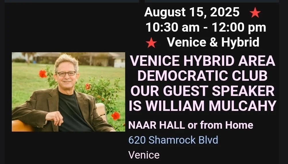 Bill speaking at the Venice Area Democratic Club Meeting