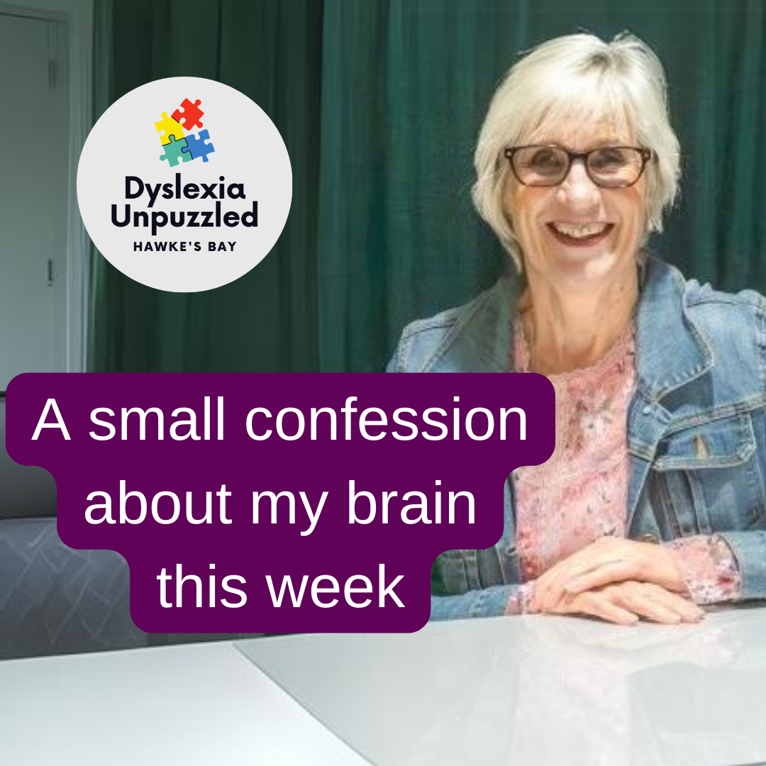 A small confession about my brain this week