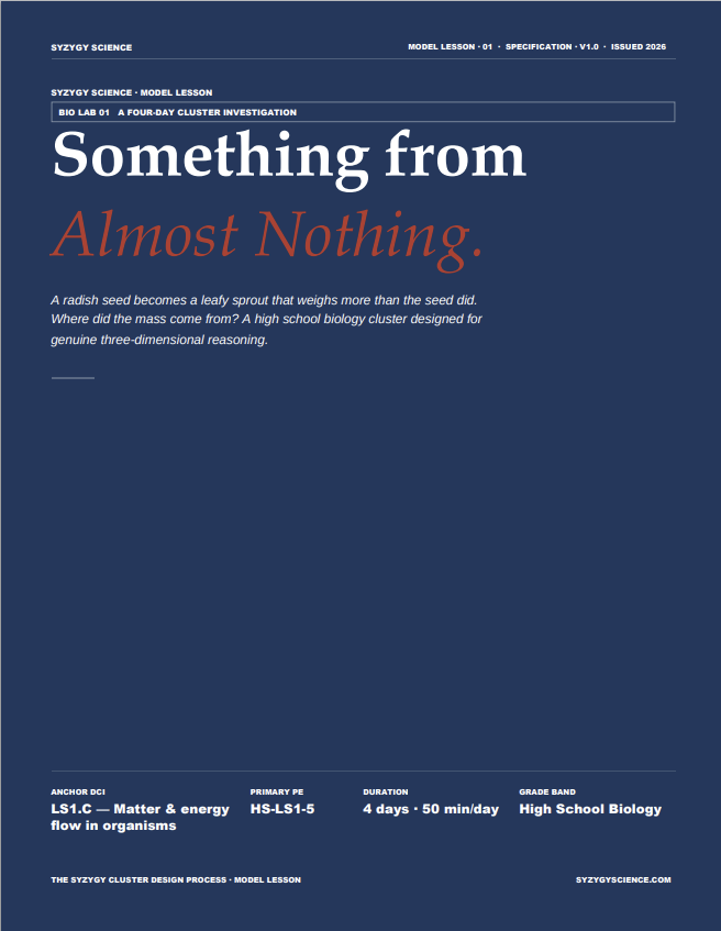 BIO LAB 001: Something from Almost Nothing