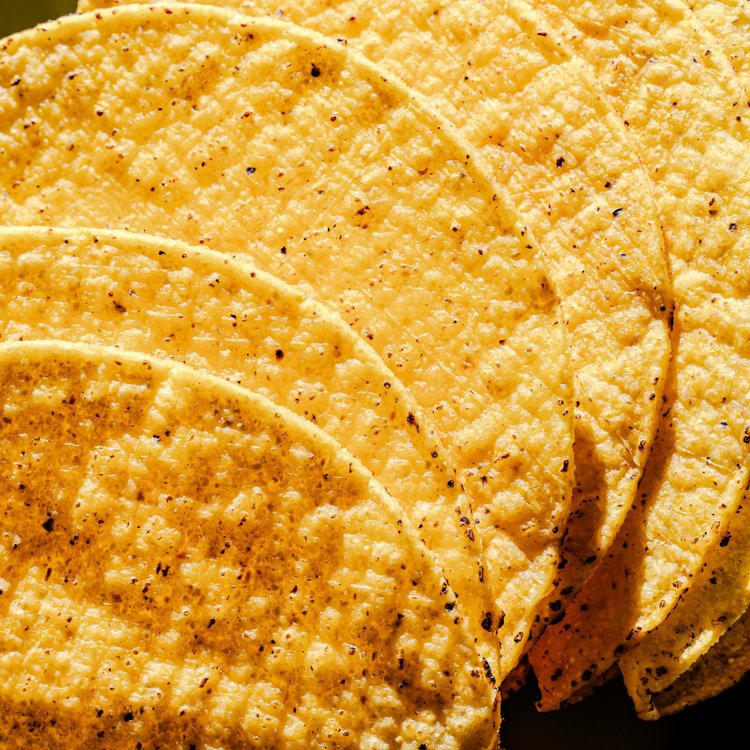 Gluten-free tortilla chips, toasted and seasoned