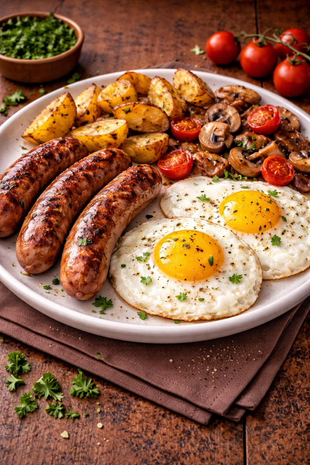 18. Italian Breakfast Sausage Plate (Salsiccia e Uova).png