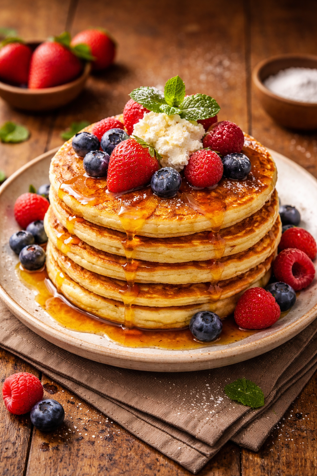 Flourless Ricotta Pancakes (Pancake di Ricotta Senza Farina)