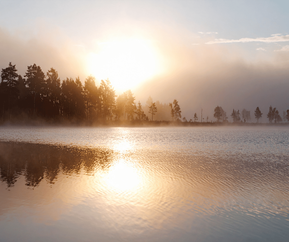 "A peaceful sunset over a calm horizon, representing The Way to Inner Peace course."