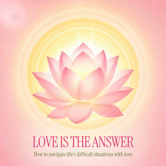A glowing pink lotus flower representing the Love is the Answer spiritual course at the Katarina Tilley Meditation Centre in Clacton-on-Sea.
