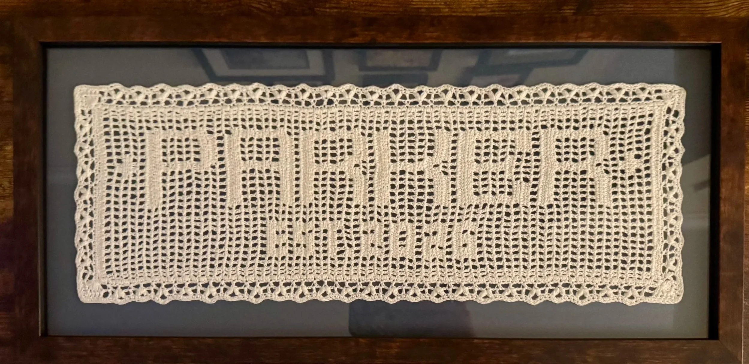 Crocheted lace Customizable heirloom name doily