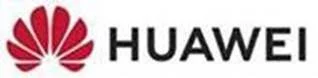 Huawei logo with a red flower-like symbol and the company name in black text