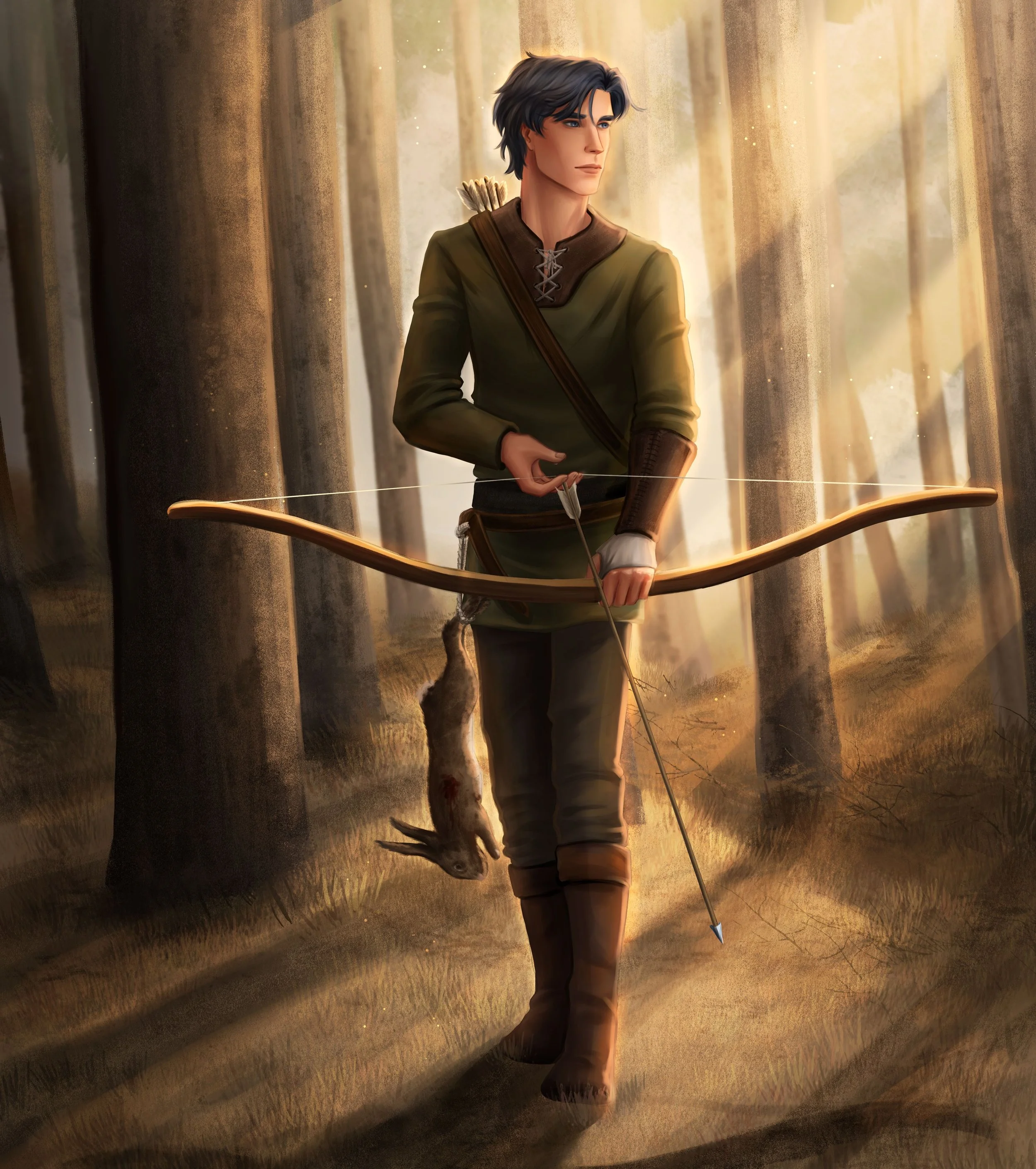 Digital painting of my medieval character Esmund