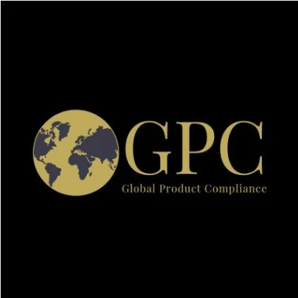 Logo with a gold globe showing parts of North and South America, Africa, and Europe, next to the initials 'GPC' and the words 'Global Product Compliance' beneath.