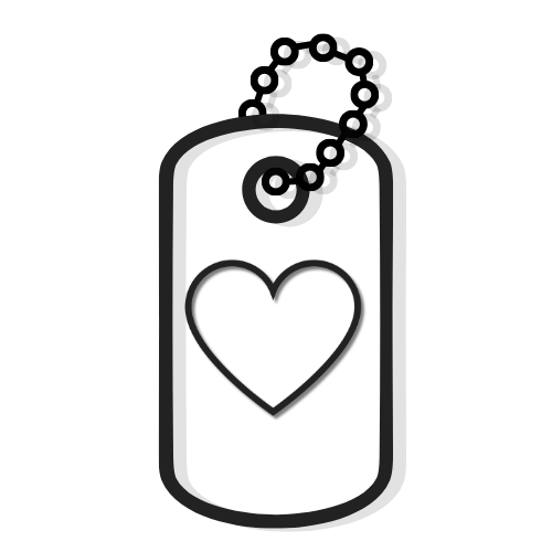 Dog tag icon with a heart — The Backbone