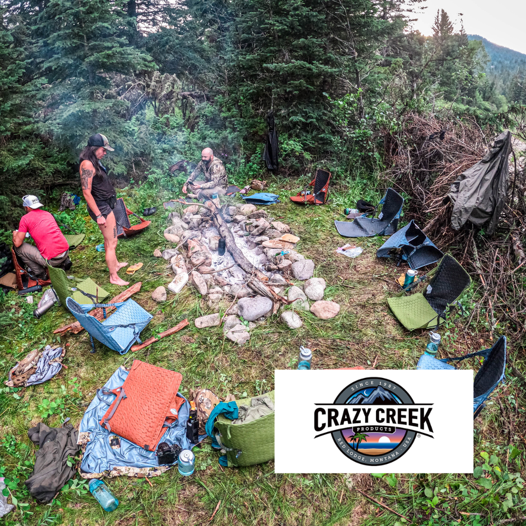 Camp chairs built to take a beating. Crazy Creek keeps MVP veterans comfortable around the fire after a long day on trail.