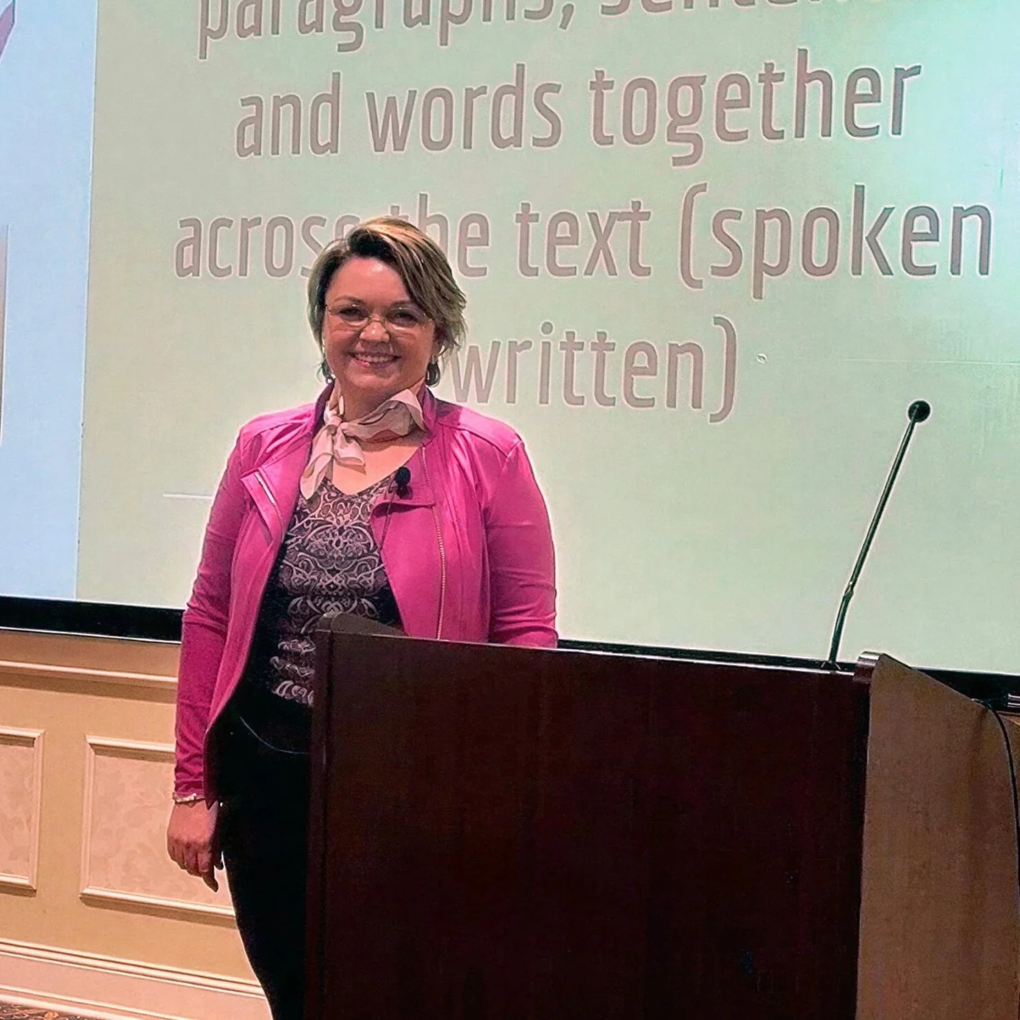 Photo of Ruslana presenting at a conference