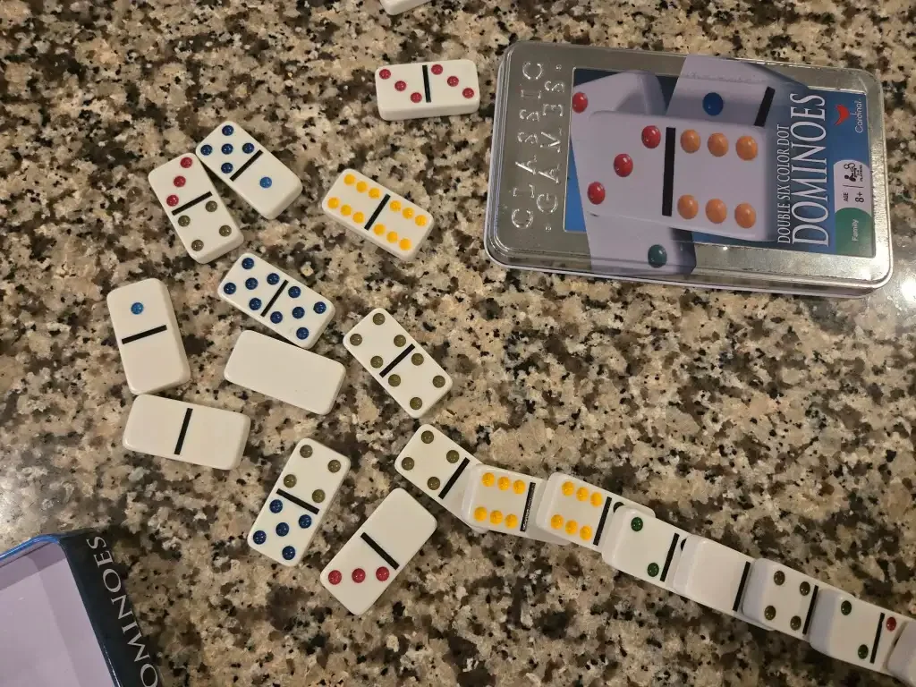 Photo of a game of dominos