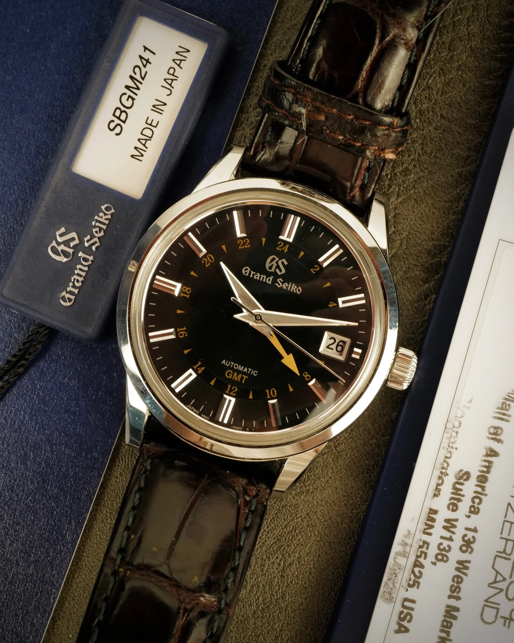 Grand Seiko SBGM241 — GMT, British Green Dial, Hi-Beat 36000