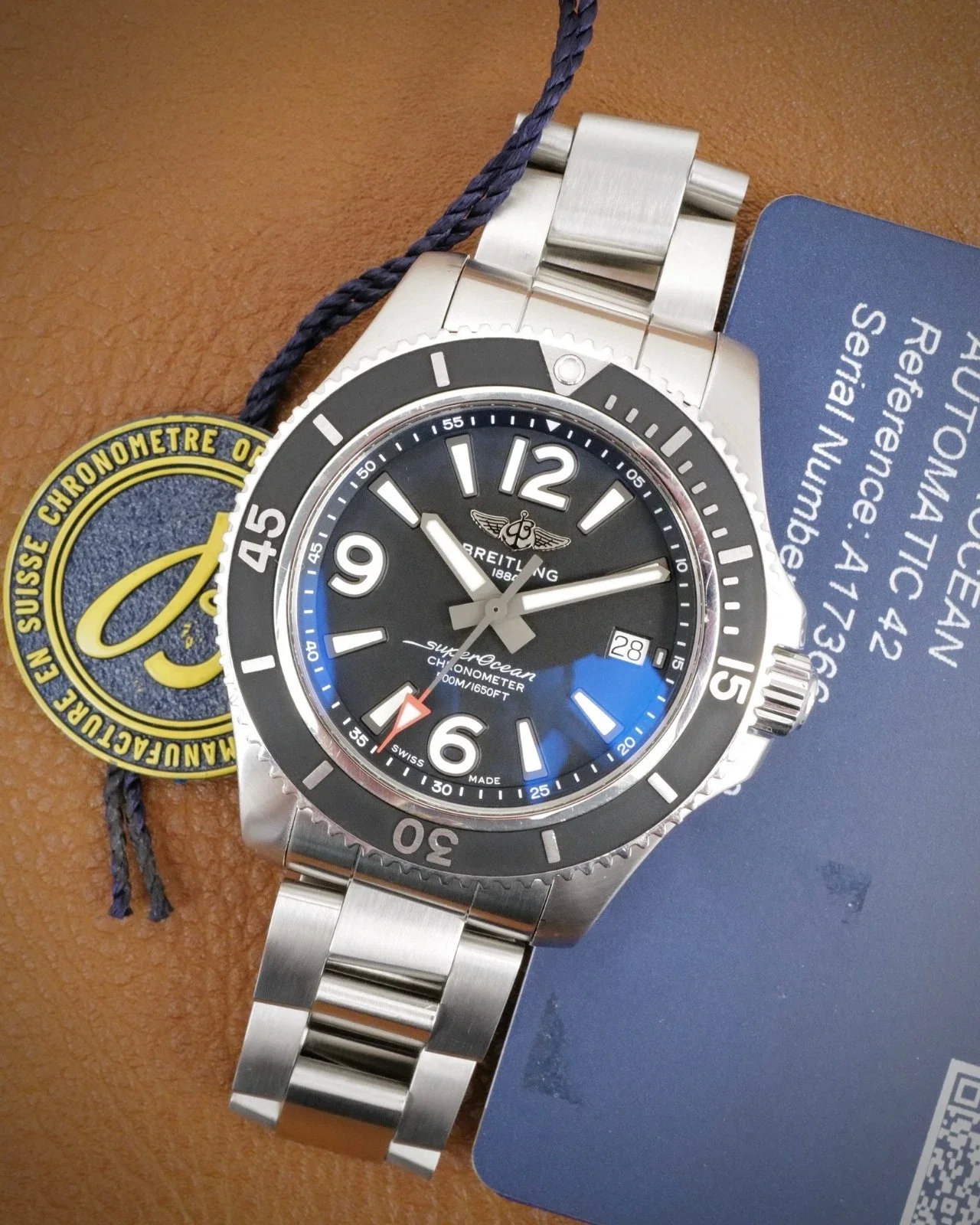 Breitling Superocean Automatic 42 A17366 — Black Dial, Steel, Box & Papers