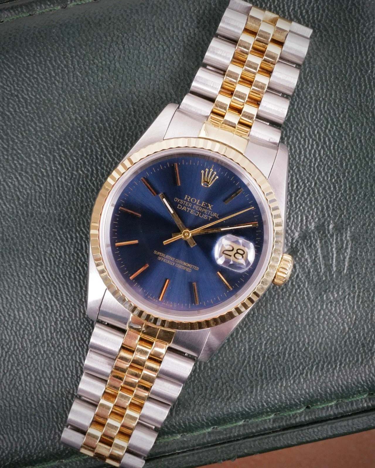Rolex Datejust 16233 — Blue Dial, E Serial 1988, Two-Tone Steel & Gold