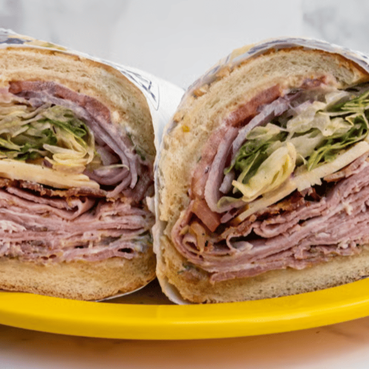 Porkstrami sandwich on Dutch crunch, Oink & Oscar