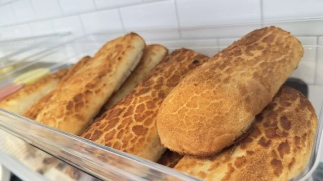 fresh baked dutch crunch sandwich rolls