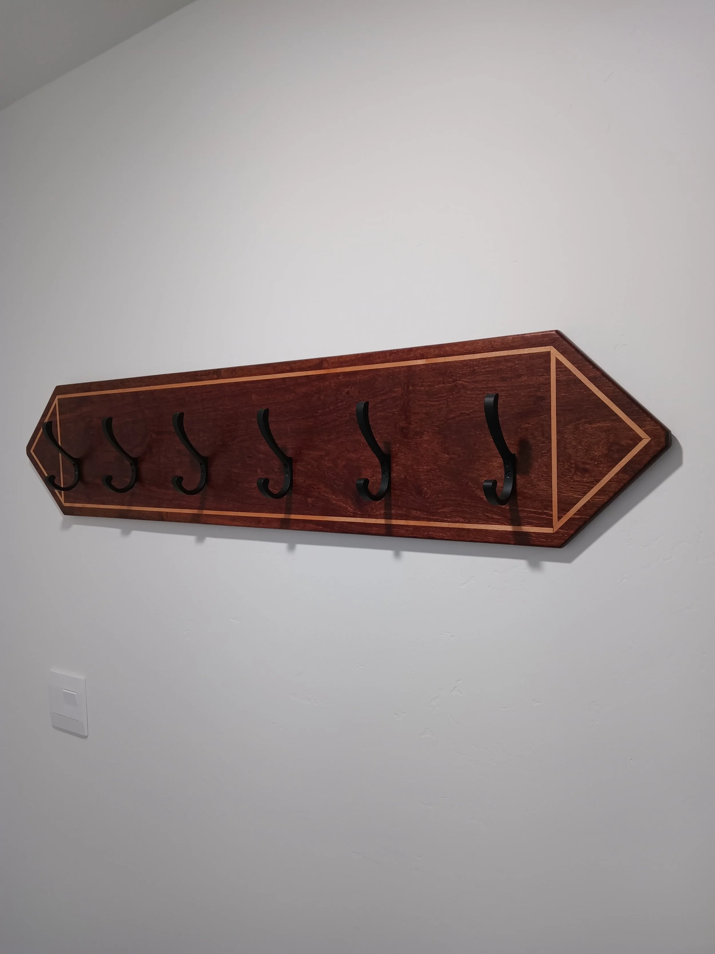 Chechen Wood Coat Rack with Maple Border