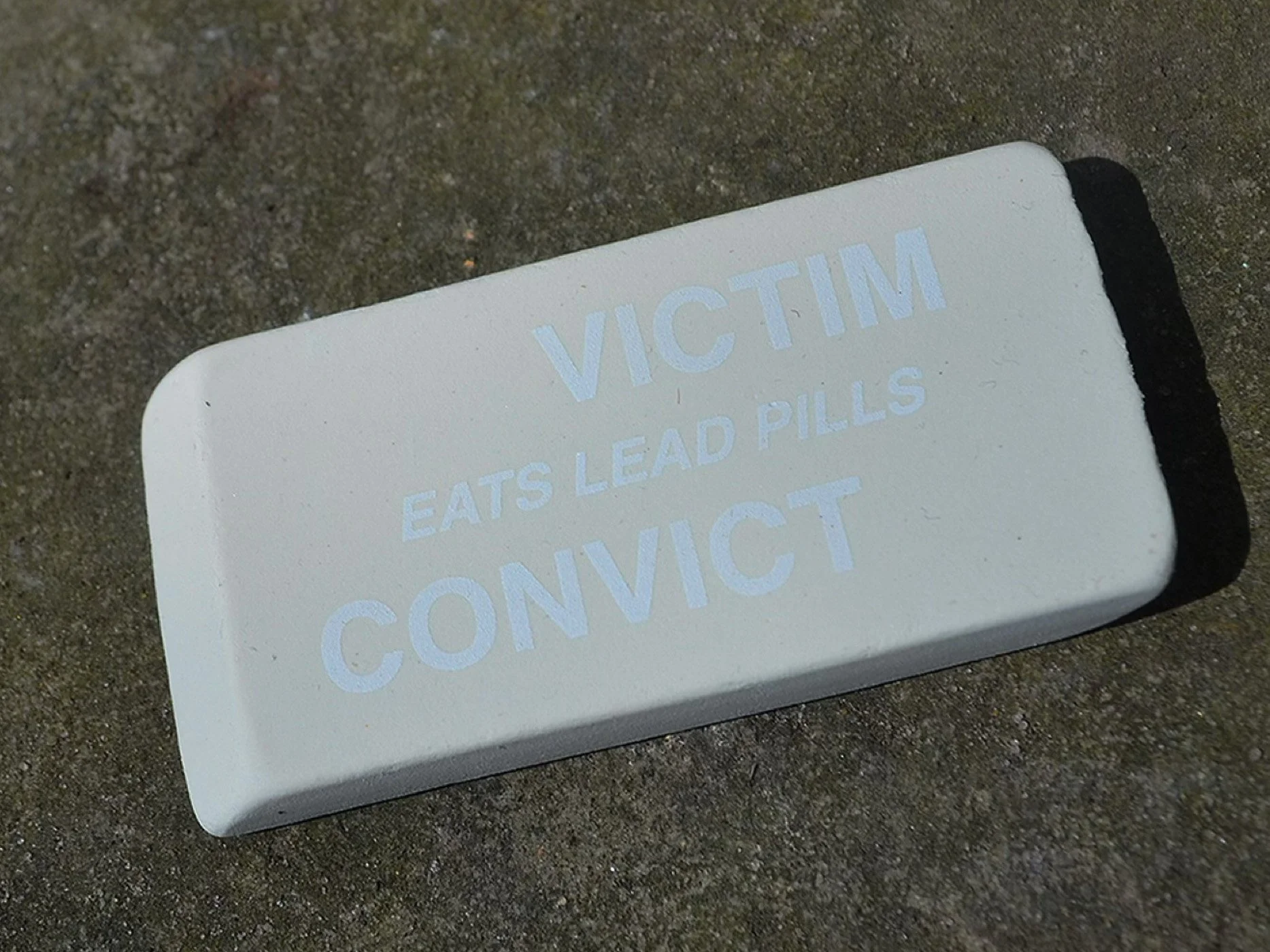 A WAY TO THINK ABOUT MY WHITENESS
Edition of 500 Screenprinted Erasers
2014