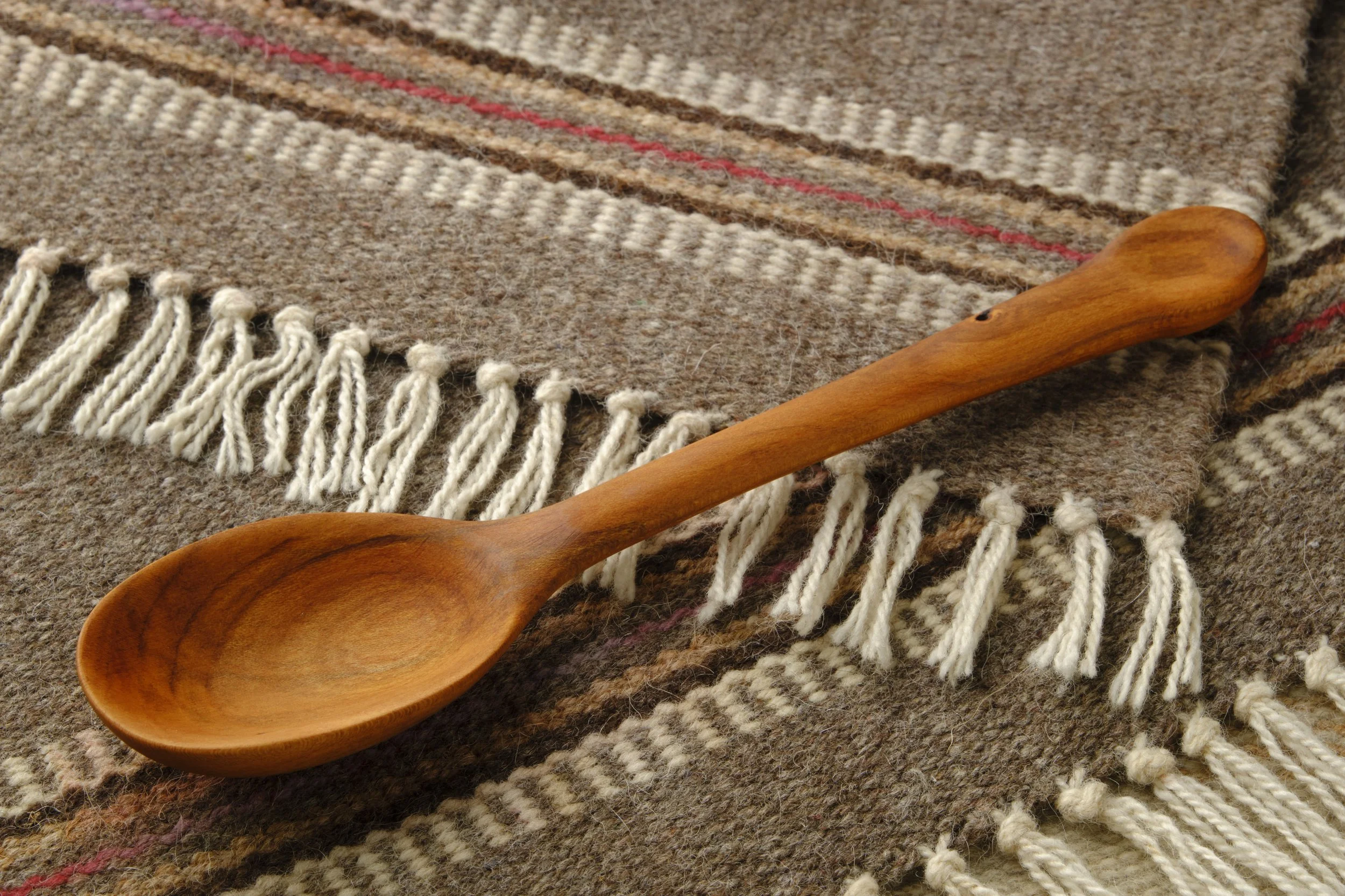 Hand-carved wooden spoon