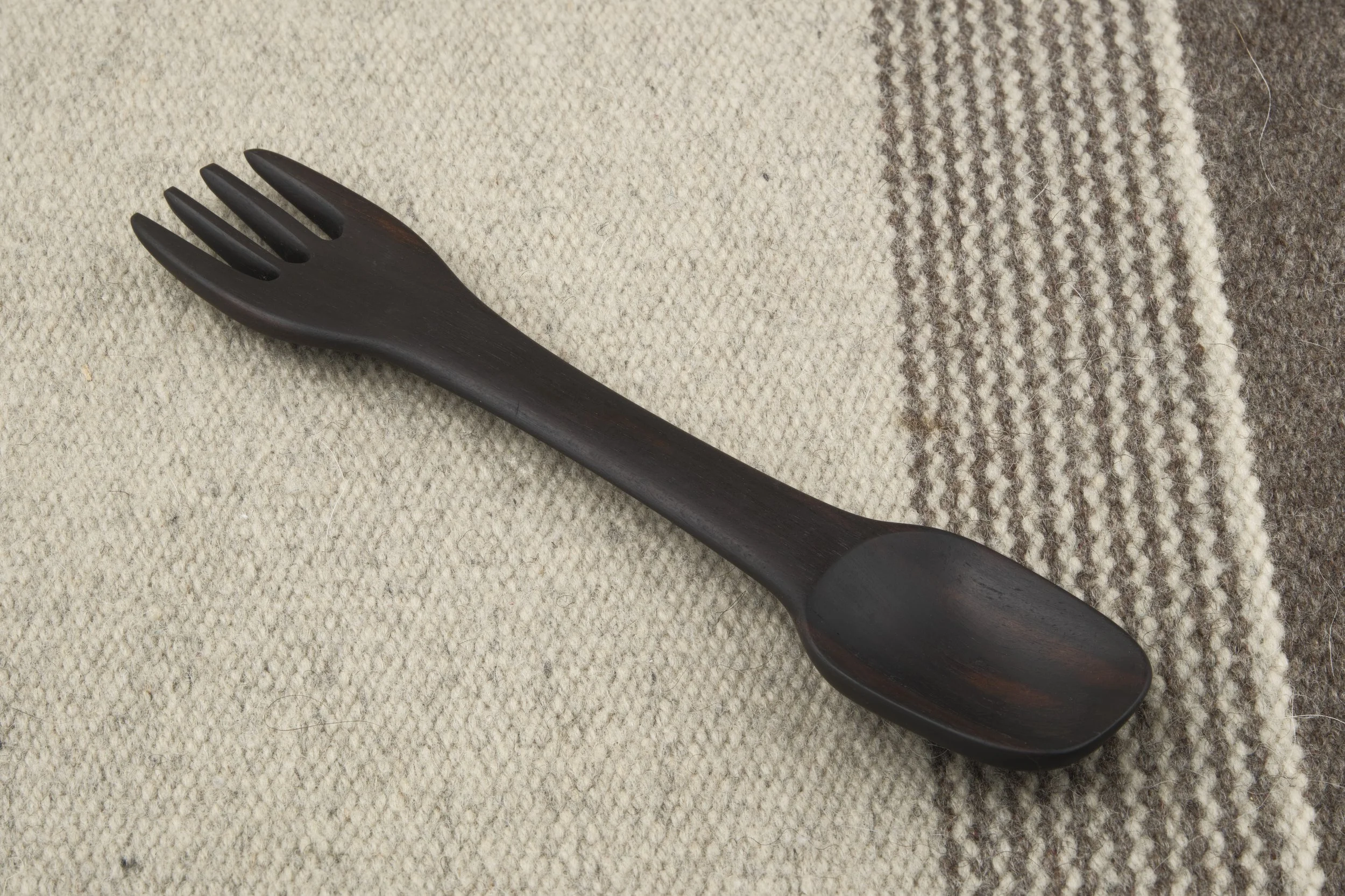 Hand-carved wooden spork