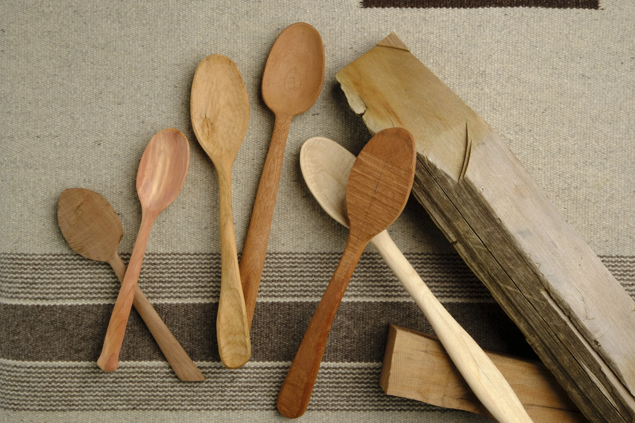 hand carved wood spoons